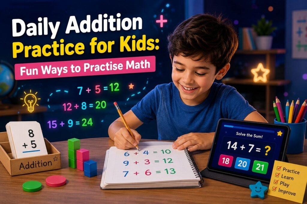 daily addition practice for kids